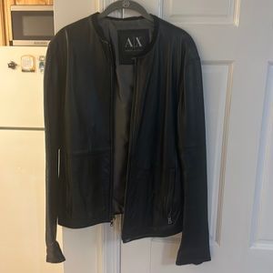 Mens Medium Armani Exchange Real Leather Jacket